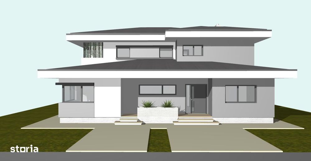 Casă P+1 pe structură metalica  – teren 2.660 mp  - toate utilitatile