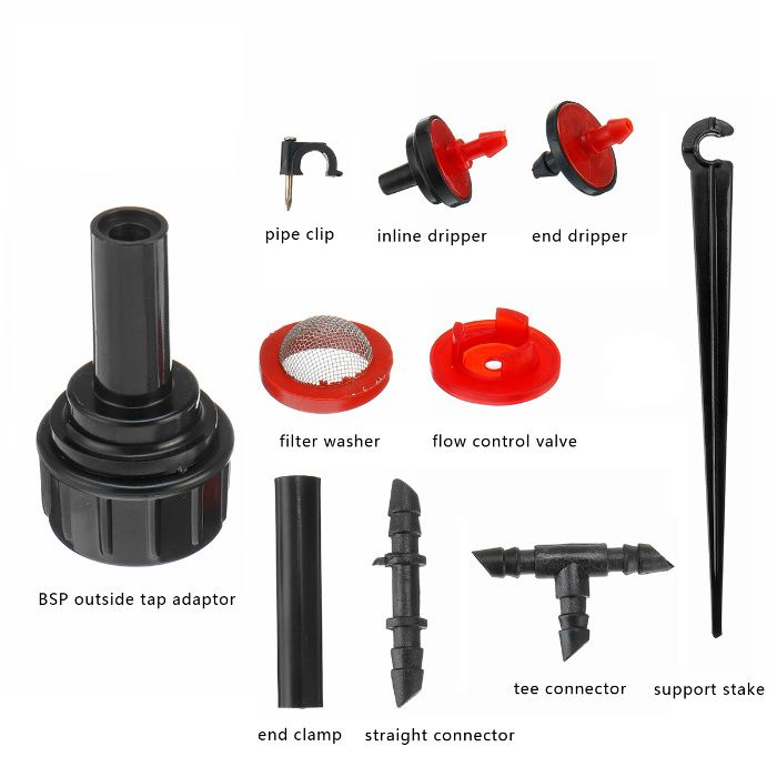 С-ма за капково напояване-23м. маркуч с всички фитинги+седмичен таймер