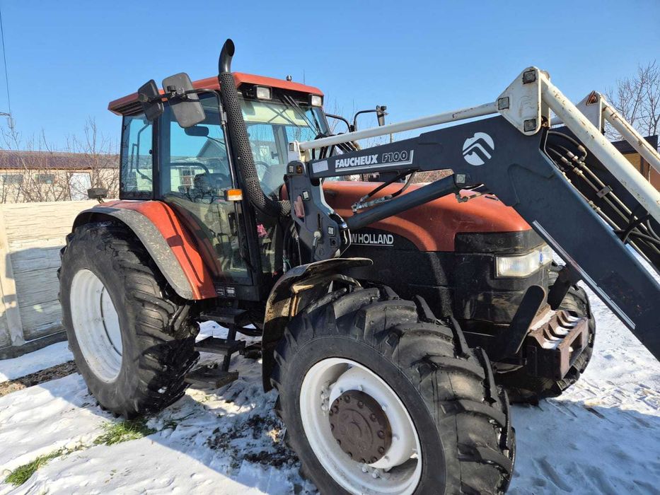 New Holland M135dt, AC, an 2000, incarcator frontal Faucheus cu 2 cupe