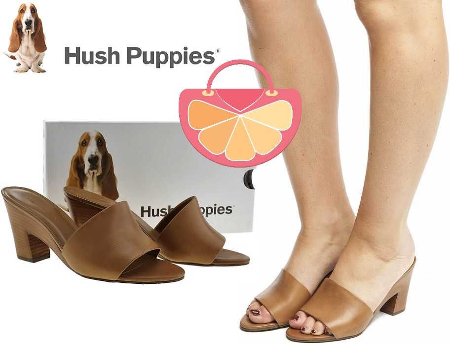%ПРОМО% HUSH PUPPIES № 37-38-39 – Дамски кожени сандали"TAN LOW HEELS"