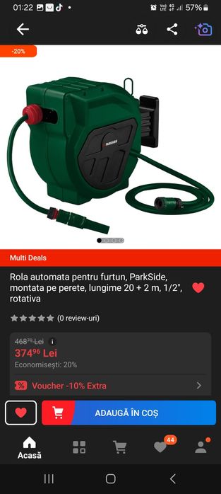 Rola furtun apă retractabila parkside