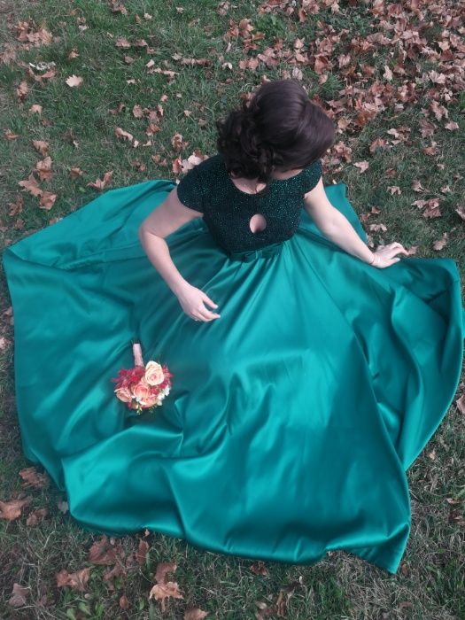 Rochie verde pt evenimente, nr.40