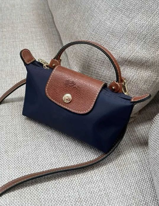 Мини-сумка Longchamp нейлон синий