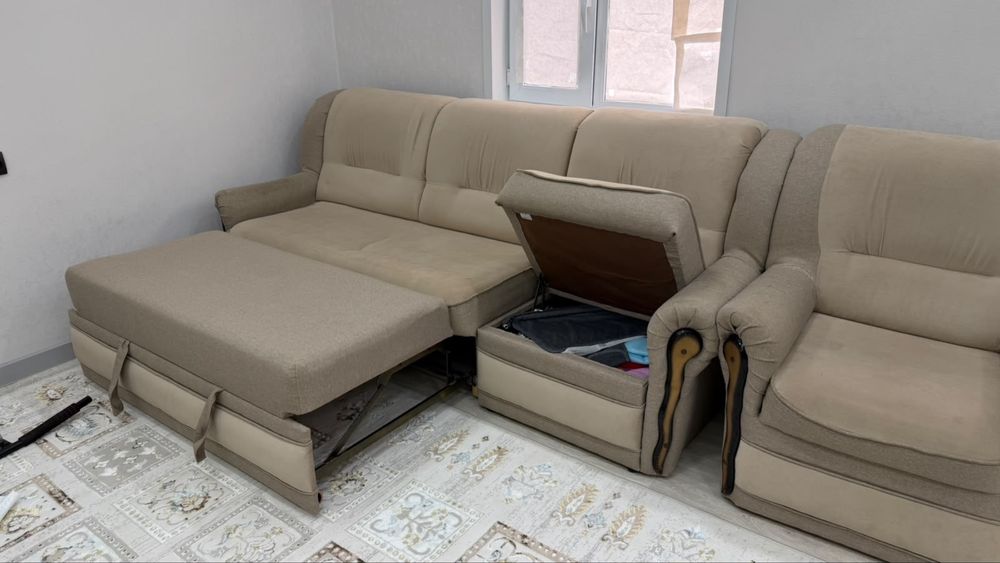 Продам диван б/у с креслом