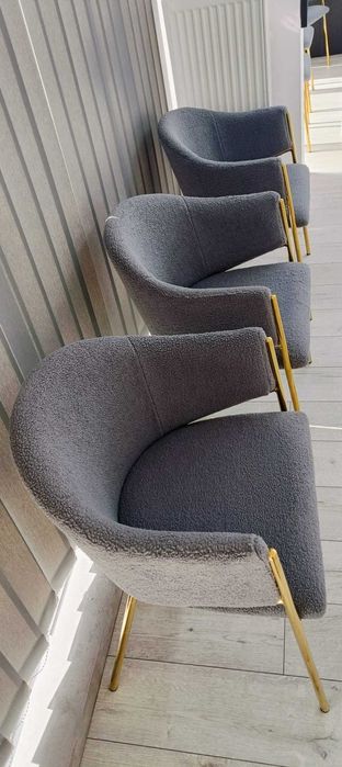 Scaun nou gri cu auriu