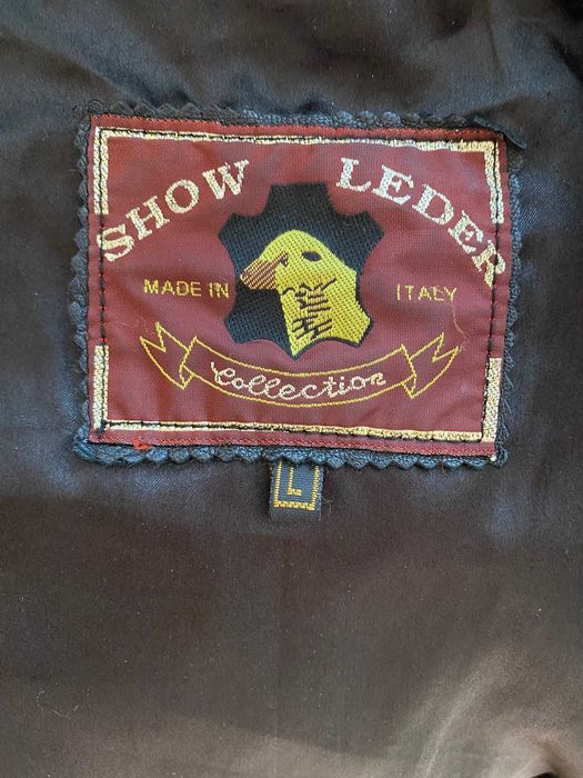 Haina piele naturala,marca “Show Leder Collection” Italy, gluga, blana