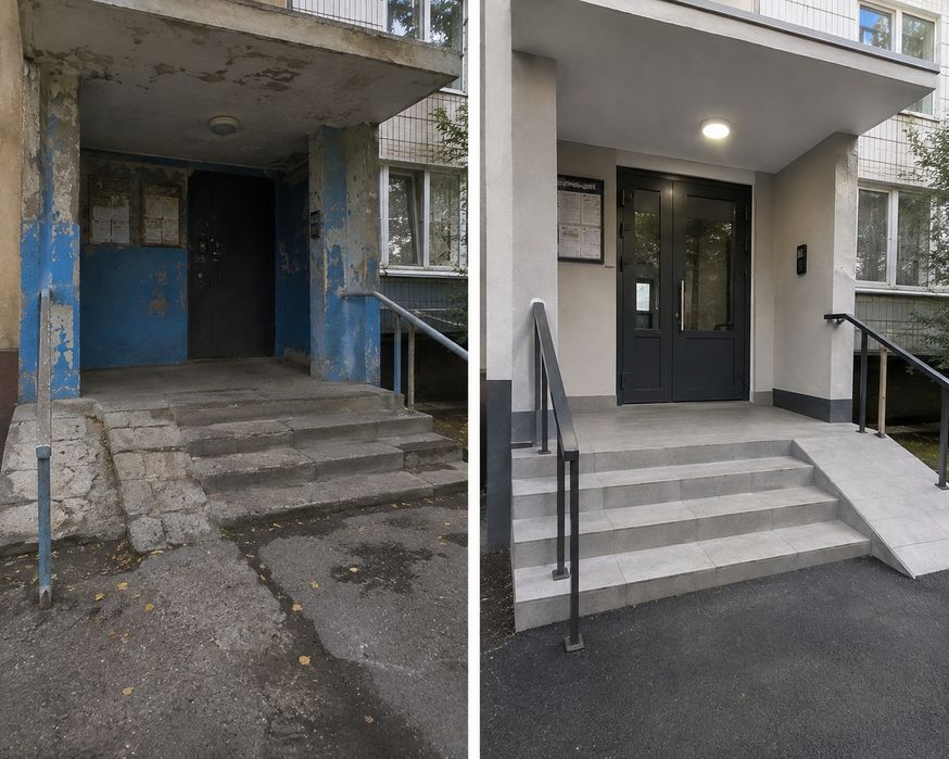 Ремонт подъезда под ключ.Недорого