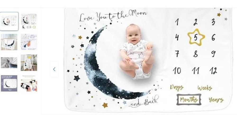 Paturica aniversara bebe / Accesorii sedinta foto copii