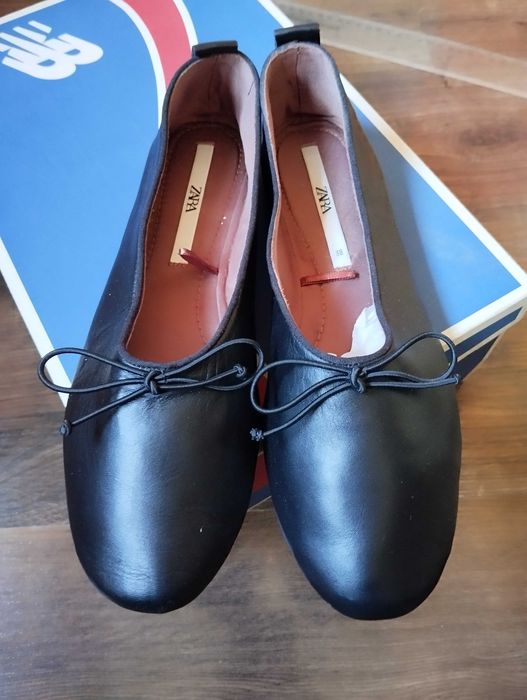 Балетки Zara из натуральной кожи, элегантные, куплены с сайта
