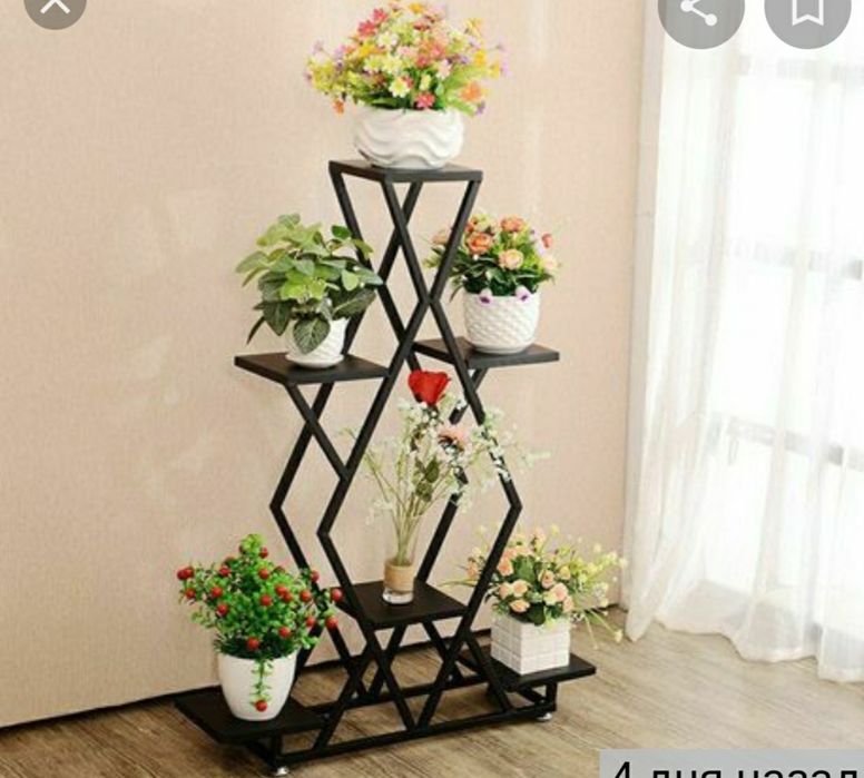 Цветы Подставка  полка стеллаж для горшков с цветами