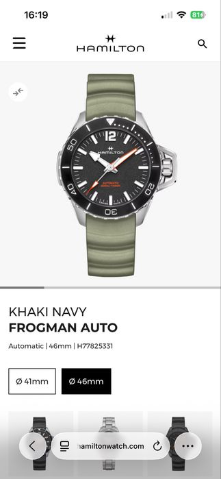 Hamilton Khaki Navy Frogman Automatic NOU