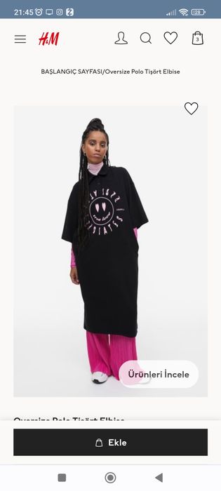 Платье-футболка поло оверсайз H&M новое