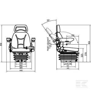 scaun tractor suspensie hidraulica tapiterie textila