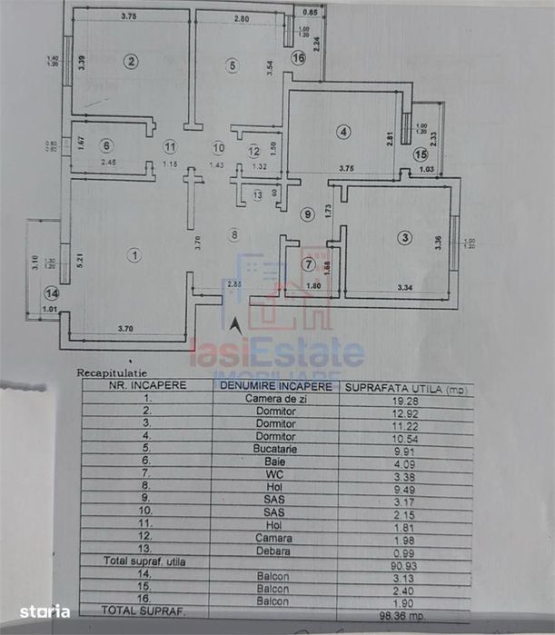 Apartament 4 camere zona Zimbru - Tigarete