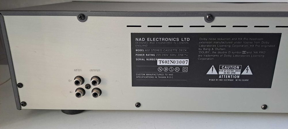 NAD 602 cassette deck tape stereo