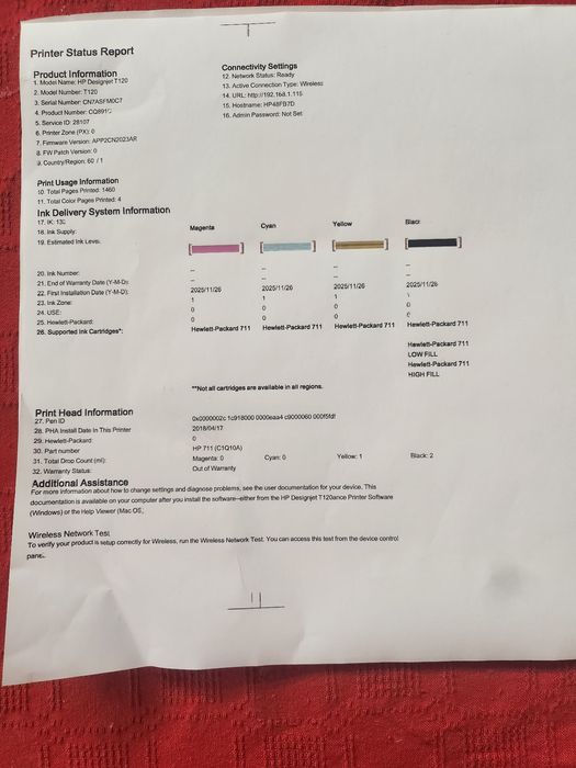 imprimanta plotter hp t 120