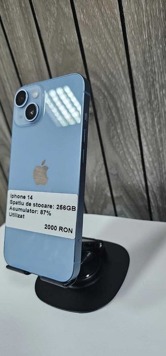 iPhone 14 - 256GB Albastru cu Factura + Garantie - Husa + Folie cadou