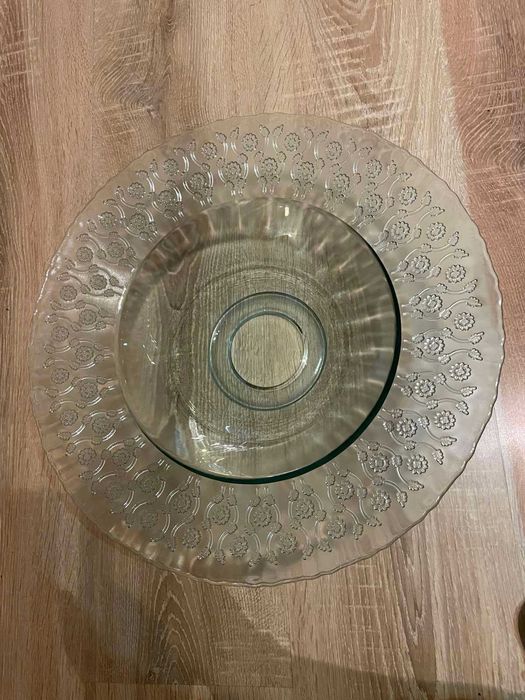 Керамичен свещник и стъклена фруктиера