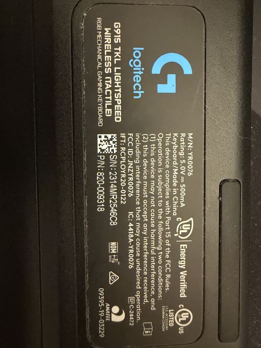 Tastatura logitech g915 tkl wireless