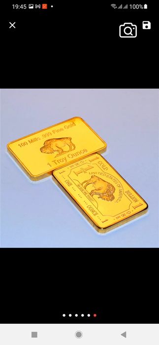 Позлатена плочка бивол от америка