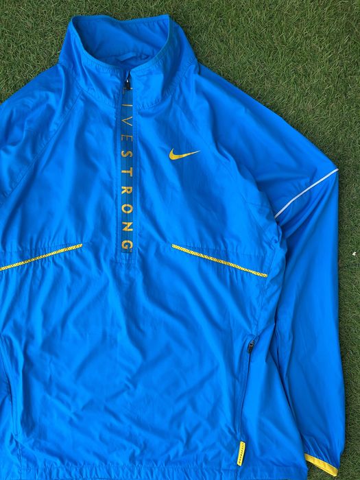 Мъжко горнище : Nike Livestrong Half Zip Royal Blue Windbreaker L