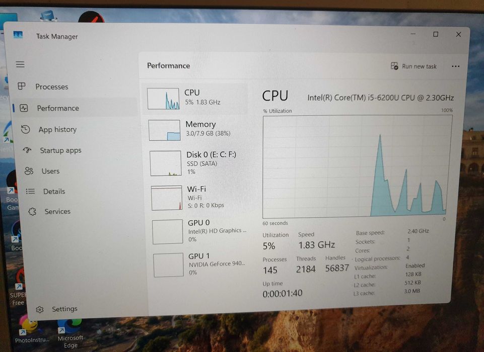 Leptop Lenovo video ded proc i5 gen.6 mem 6gb ddr4 slim SSD.NU TRIMIT.