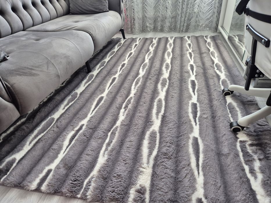 Covor pufos +traversa My waves gri antracit