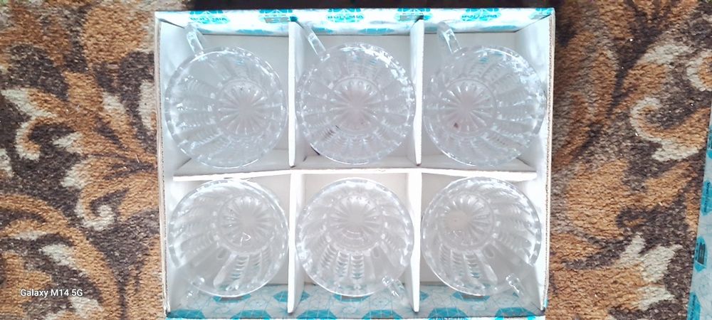 Новые хрустальные кружки Богемия Чехия 6 шт