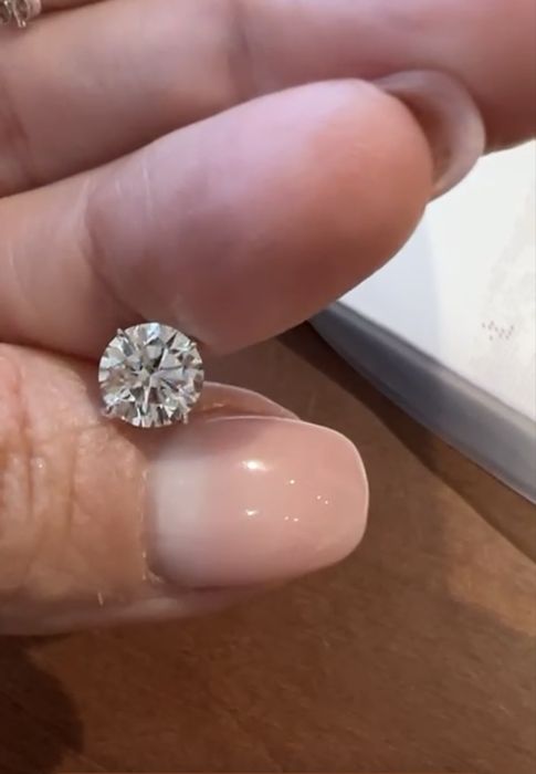 Cercei aur alb 18k cu diamante LGD