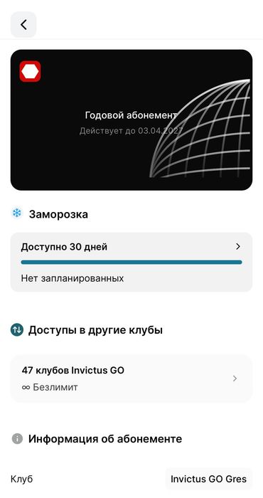 Абонемент Invictus GO