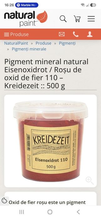 Pigment oxid de fier rosu