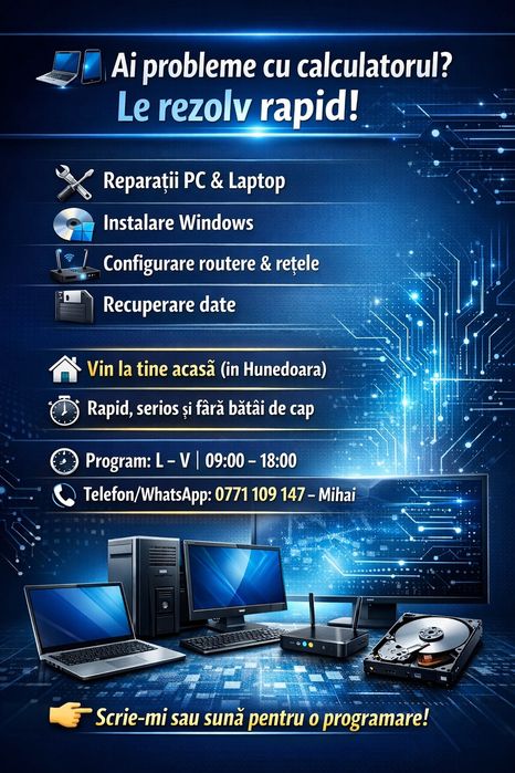 Servicii IT - Reparații PC, Instalare Windows