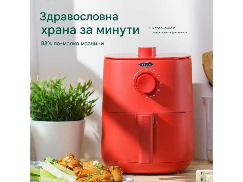 Компатен Еър Фрайър BELLA 17711 - 3L, 1400W, Червен