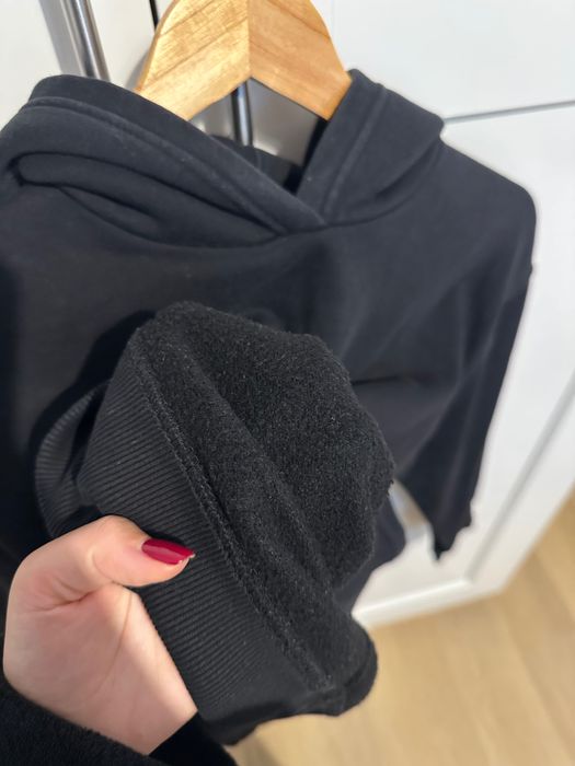 Hanorac scurt, negru, S, Zara, fleece, femei