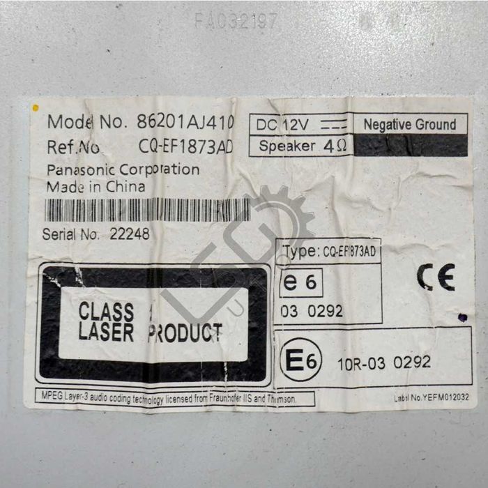 CD плеър Subaru Legacy V 2009-2014 ID: 115321