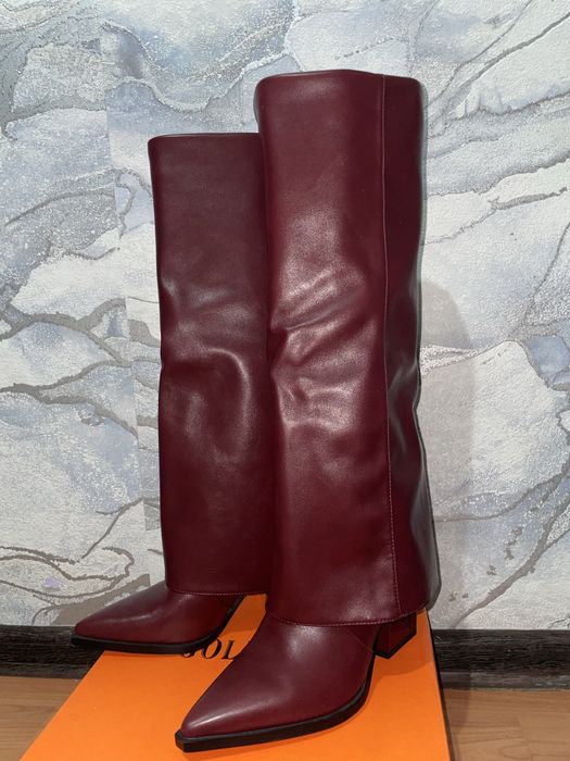 Бордовые ботильоны — новые, размер 36–37