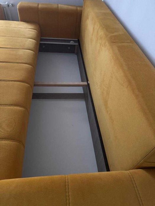 Canapea extensibila 3 locuri Alina - casa Eduard, galbena, noua