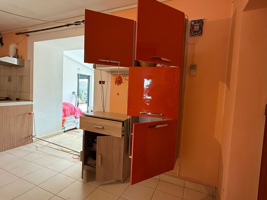 Set complet mobila bucatarie portocaliu lucios disponibila imediat