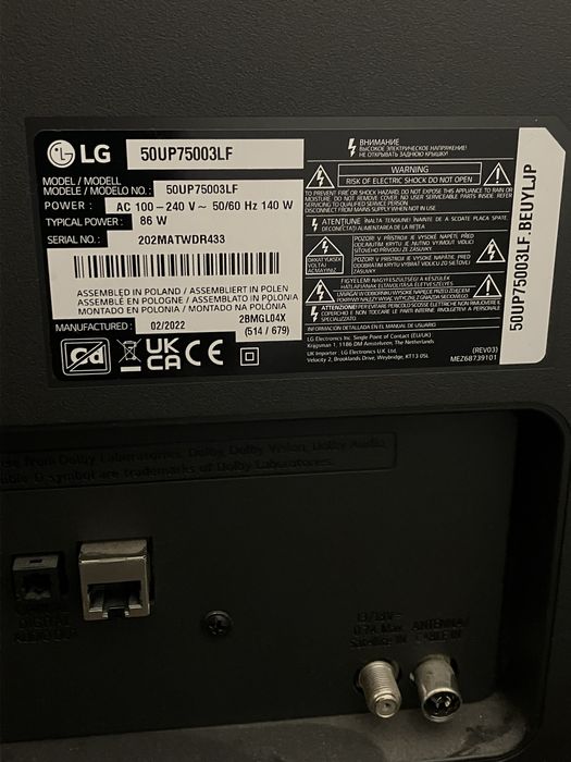 Tv lg piese 50UP75003LF