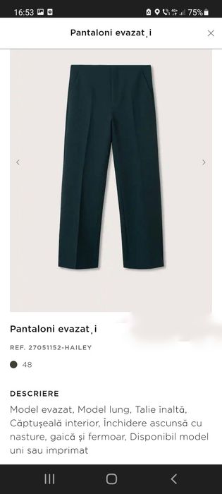 Pantloni damă evazati MANGO 48