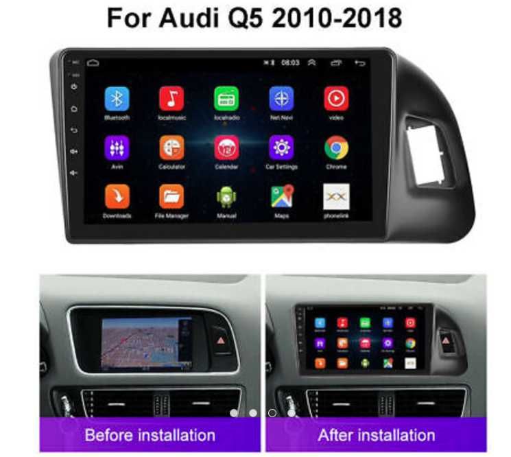 9 инчова мултимедия за Audi Q5 2009-2017 + Подарък камера AU06