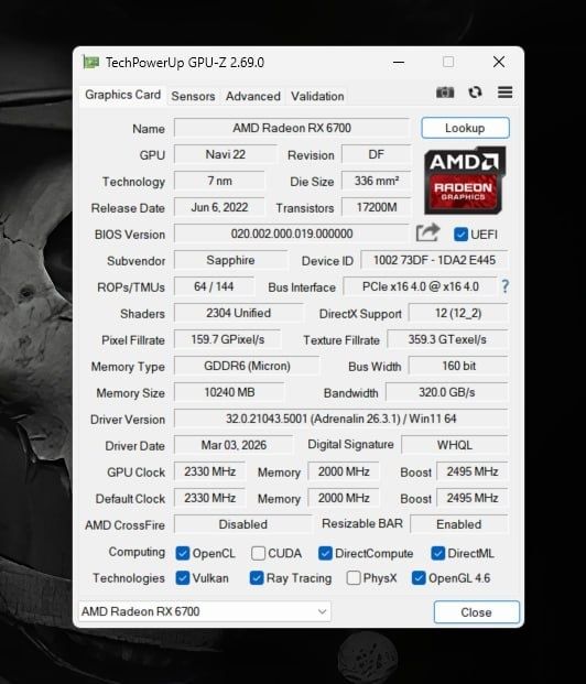 AMD Radeon rx 6700