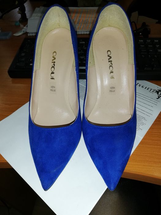 Сини остри обувки