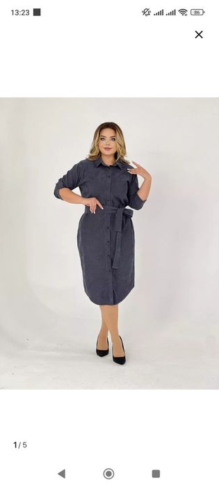 Платье рубашка вельвет