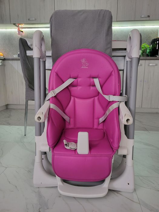 Бебешко столче за хранене Crocodile , розов