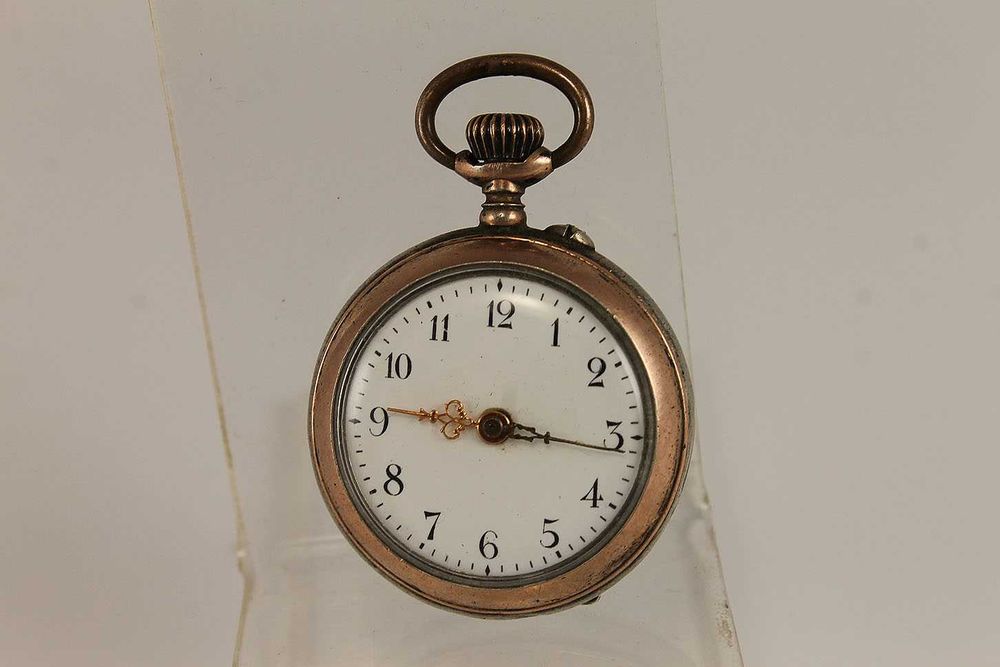 Сребро С Позлата Дамски Сребърен Джобен Часовник Цилиндър 19 Век