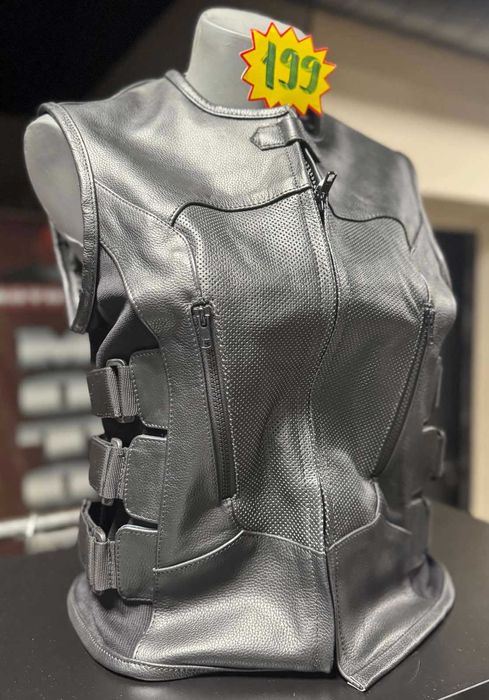 Кожен елек icon кожа естествена телешка елеци мото мъжки дамски детски