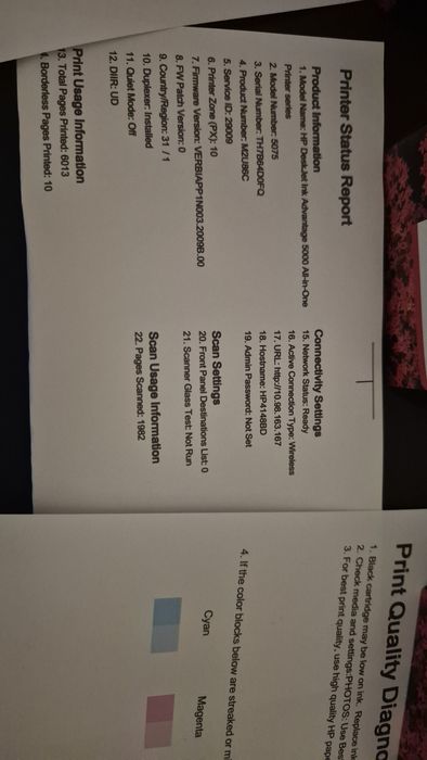 Цветен мастилен принтер със скенер и мастила HP LaserJet 5075 с три