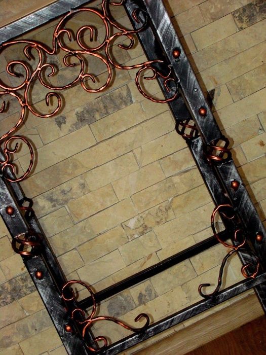 Mobilier baie FIer Forjat / stil industrial.Oglinda si suport chiuveta