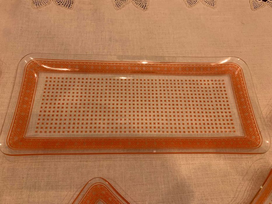 Стъклен сервиз - оранжев